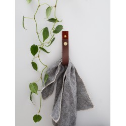 Medium Leather Hanging Snap Strap [Round end style]- Opening & Closing Wall Hook loop hanger modern functional minimal look decorative decor