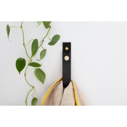 Medium Leather Hanging Snap Strap [Flag End Style] - Opening & Closing Wall Hook loop hanger modern functional minimal look decorative decor