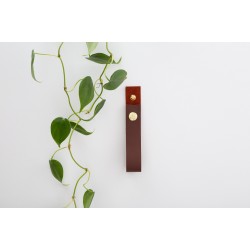 Medium Leather Hanging Snap Strap [Flat End Style] - Opening & Closing Wall Hook loop hanger modern functional minimal look decorative decor